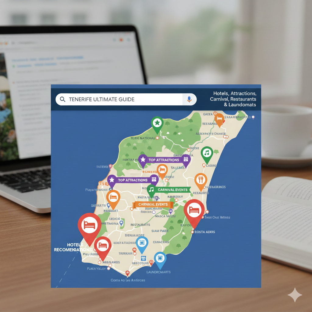 מפת Google maps של טנריף + קרנבל